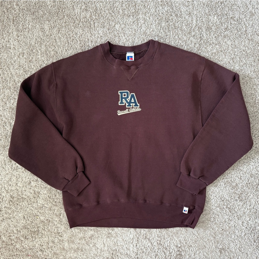 Vintage 90’s Russell Athletic Made In USA Crewneck Sweatshirt Burgundy - Large